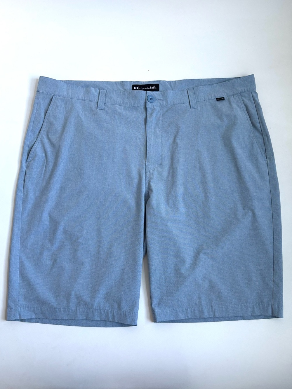 Travis Mathew Beck 2.0 Short 10 Inc Ash Blue Flat Front Shorts Size 42